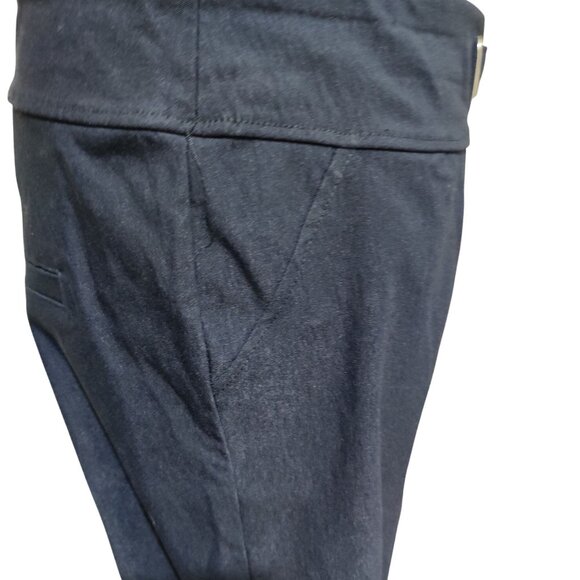 Maze Collection L Navy Blue High Waist Wide Leg Trousers Silver Buckle Career - Picture 6 of 6